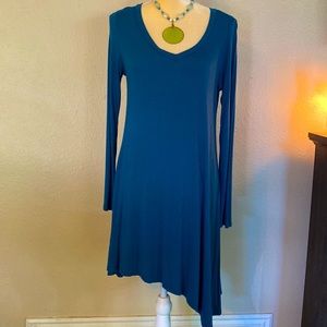 Long Sleeve Asymmetrical T-shirt Dress